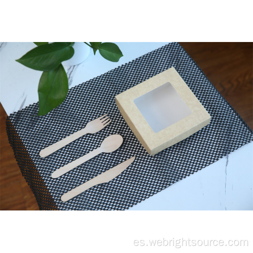 Caja de ensalada de papel Kraft con ventana